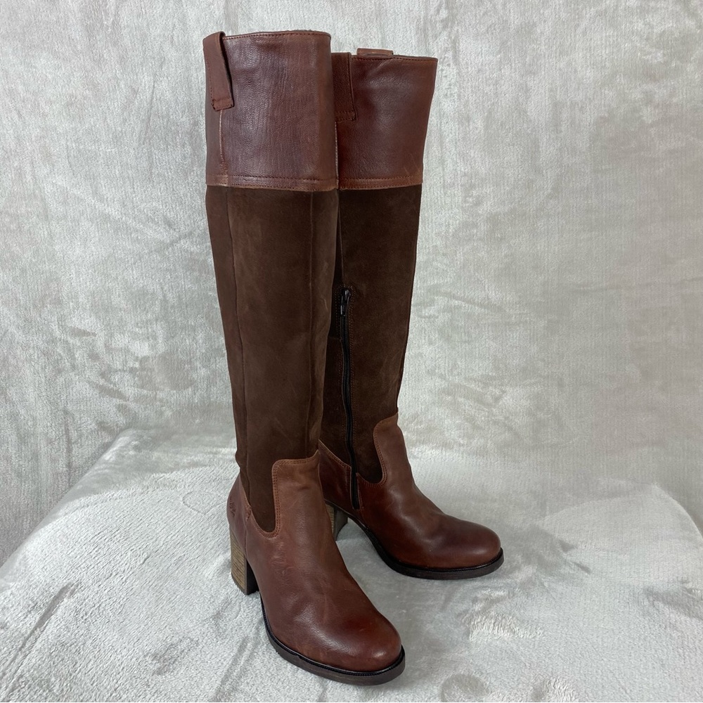 BOS & CO Women's Over the Knee Boot EU 40 US 9 - 9.5 Brown Suede Waterproof